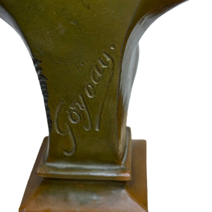 Signé Goyeau - Bust of Napoleon Bonaparte - 18 cm - Marble, Spelter, Patinated B