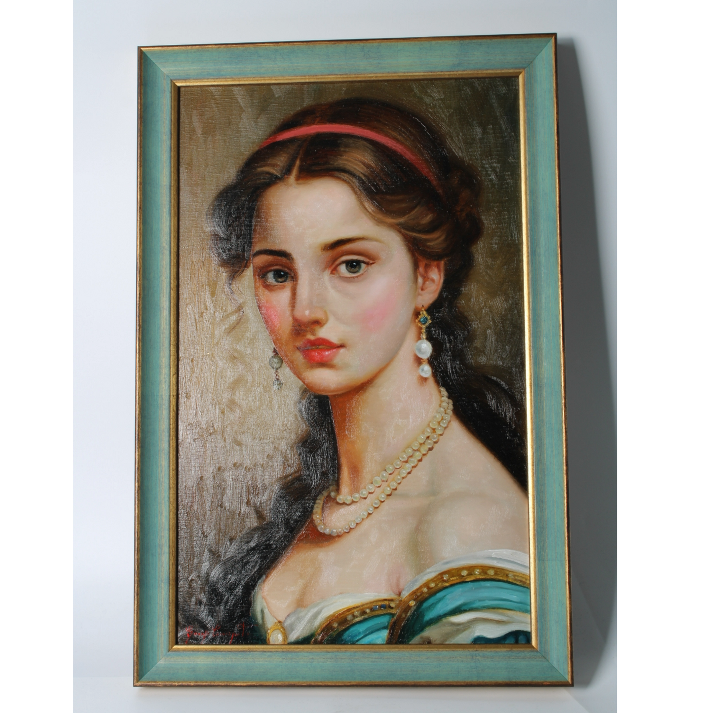 Stunning Original Oil Painting "Ritratto di Dama" (2024) by Giuseppe Cacciapuoti