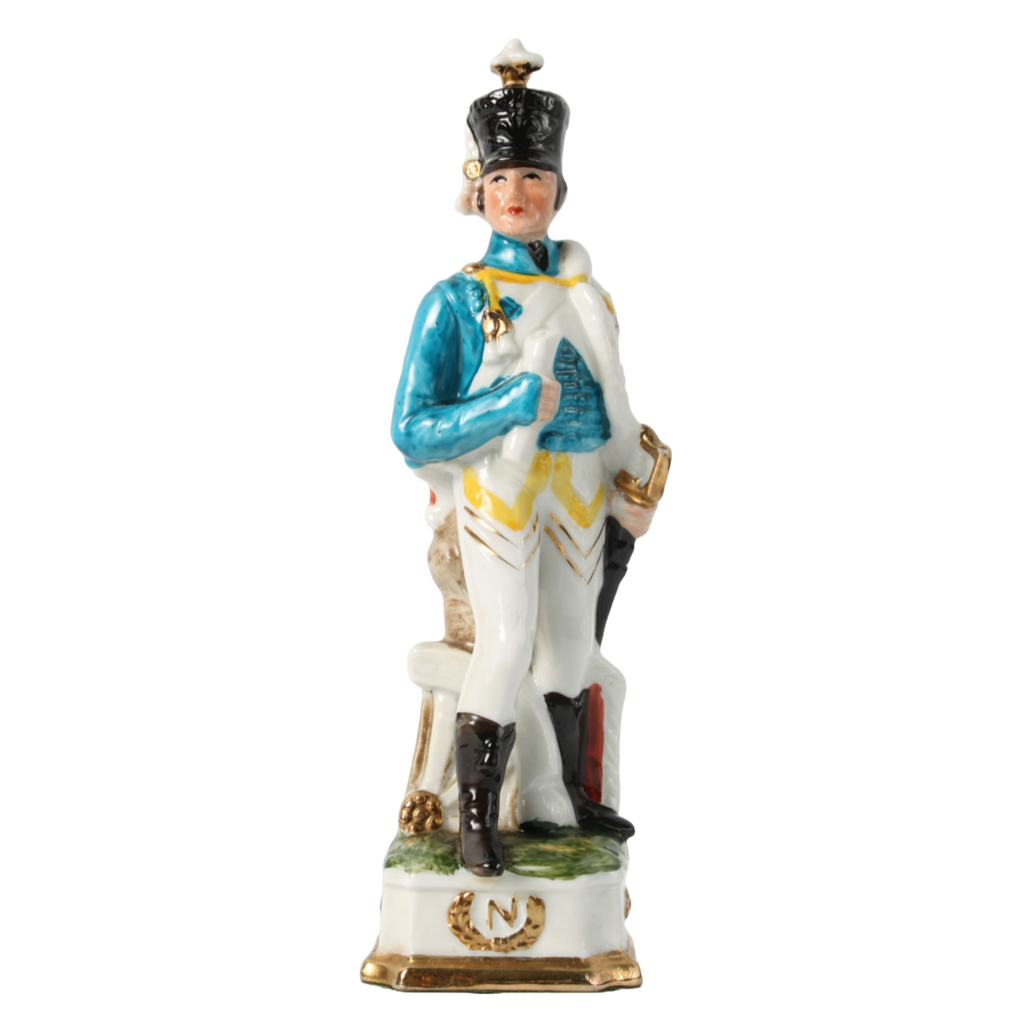 Hand-Painted Porcelain Figurine of Napoleonic Officer, Circa 1920-1940