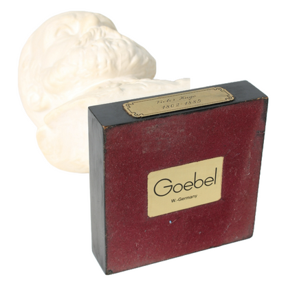 Vintage Goebel Victor Hugo Bust | Bisque Porcelain Sculpture on Black Base