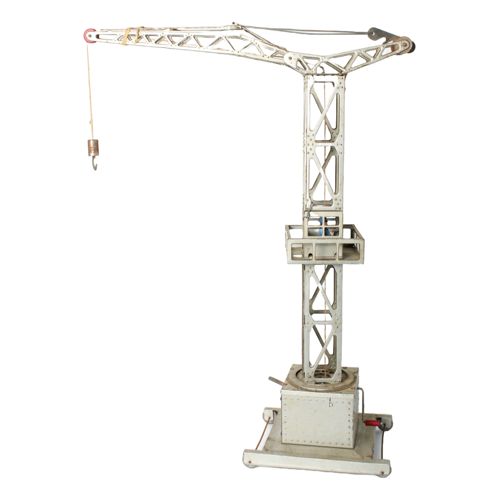 Rare Joustra Toy Crane from France ca. 1950–1965 | Mechanical Metal Crane