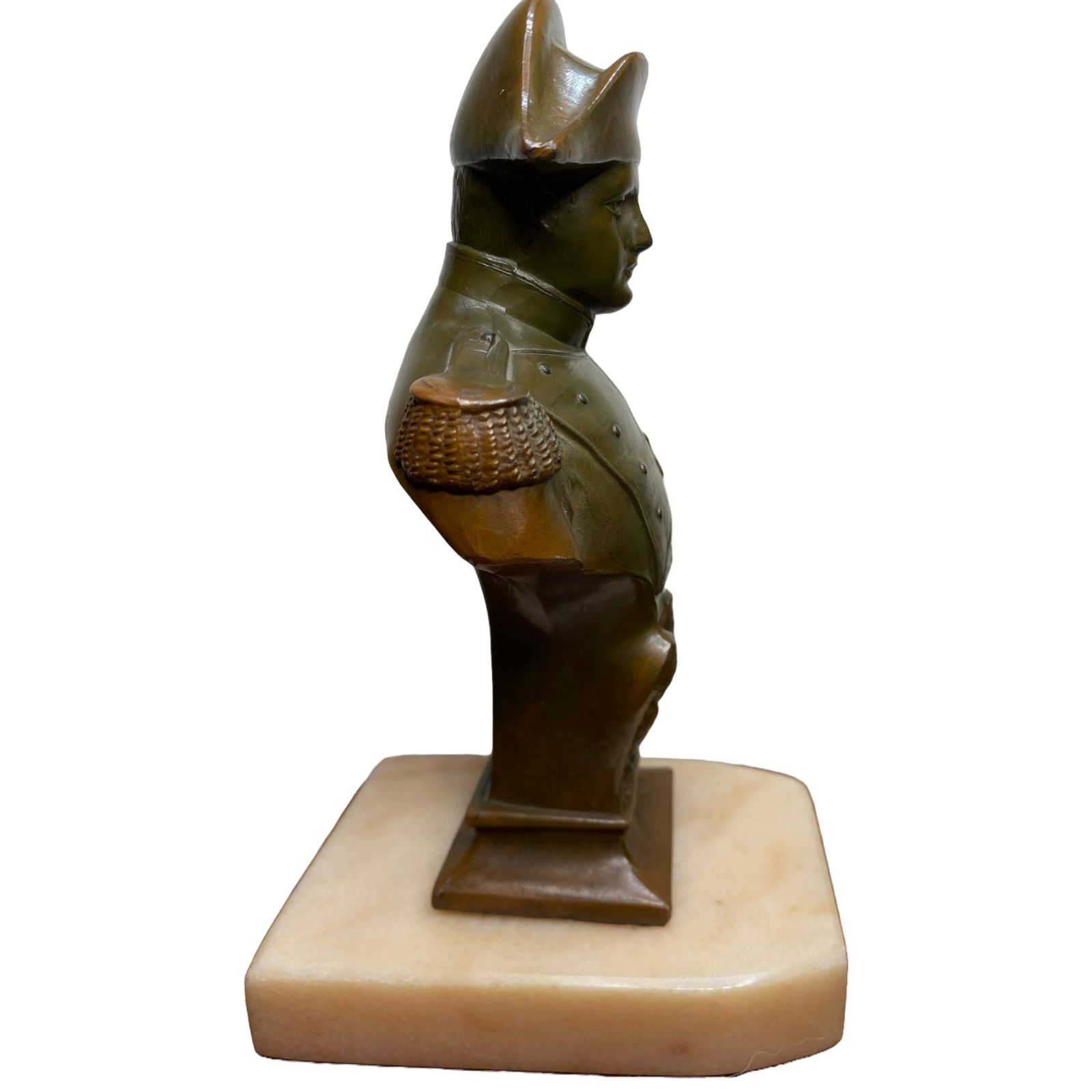 Signé Goyeau - Bust of Napoleon Bonaparte - 18 cm - Marble, Spelter, Patinated B