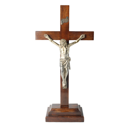 Antique Wooden Crucifix with Base – Dated 24-11-1940 – Religious Object