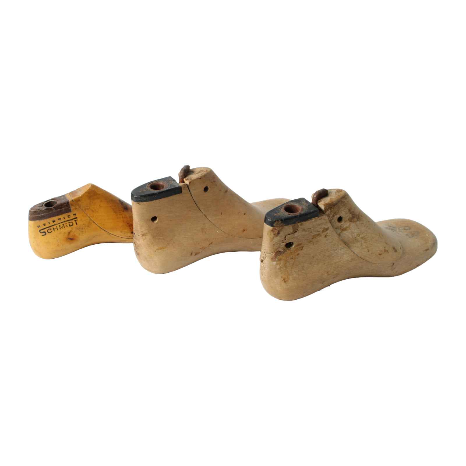 Vintage Wooden Shoe Lasts by Heinrich Schmidt, Children size, set of 3