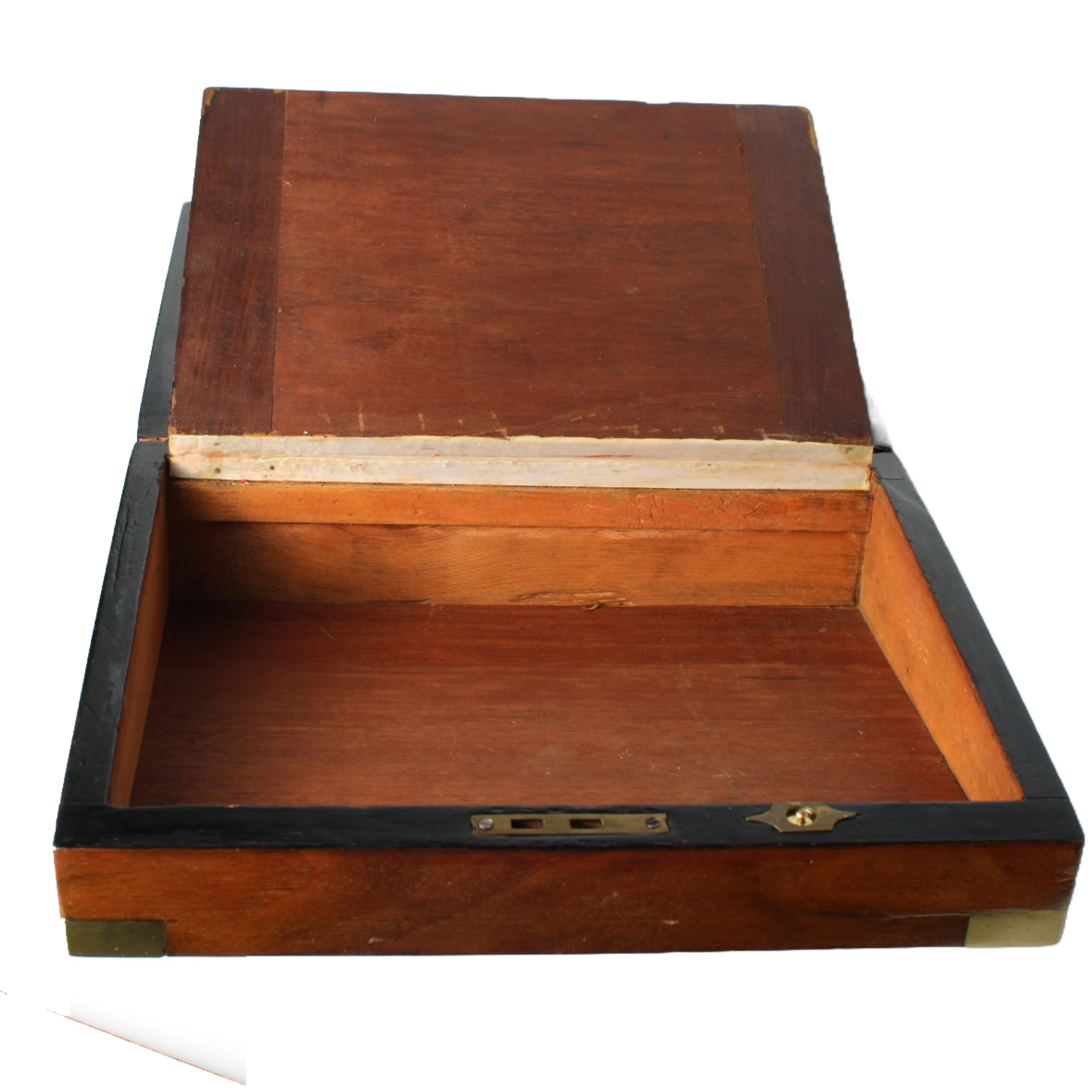Antique Wooden Writing Box | Brass Details and Inscription | 1899 | Mahogany
