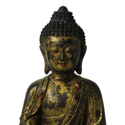 Antique Chinese Gilt Bronze Buddha Statue | Ming Xuande Mark |