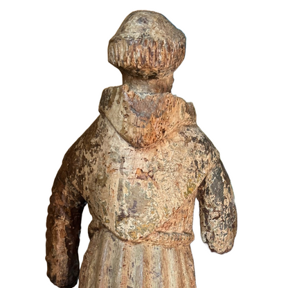 Rare 17th Century Spanish Colonial Wooden Statue of Saint Francis of Assisi