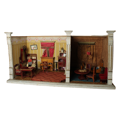 Antique Dutch Dollhouse ca. 1890–1915 | Complete with Dolls, Furniture