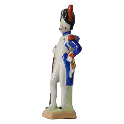 Hand-Painted Porcelain Figurine of Napoleonic Soldier, Kister Scheibe Alsbach