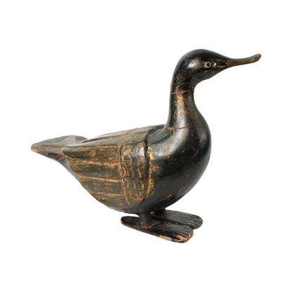 Handmade Wooden Mandarin Duck Sculpture - Traditional Chinese Folk Art