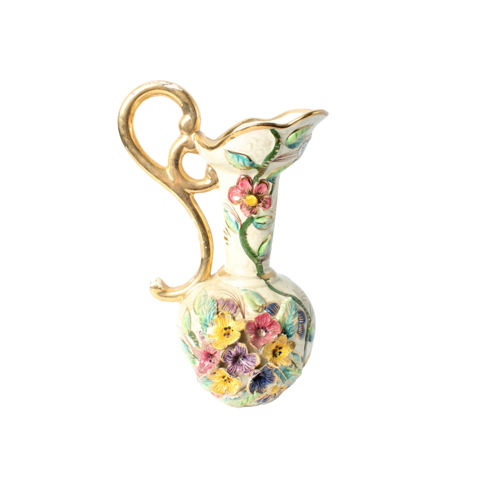 Hand-Painted Belgian Decorative Pitcher – Hubert Bequet Ceramic Art