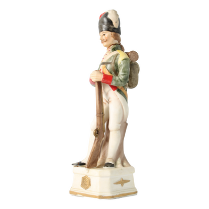 Antique Hand-Painted Porcelain Soldier Figurine, 1880-1900, European Collectible