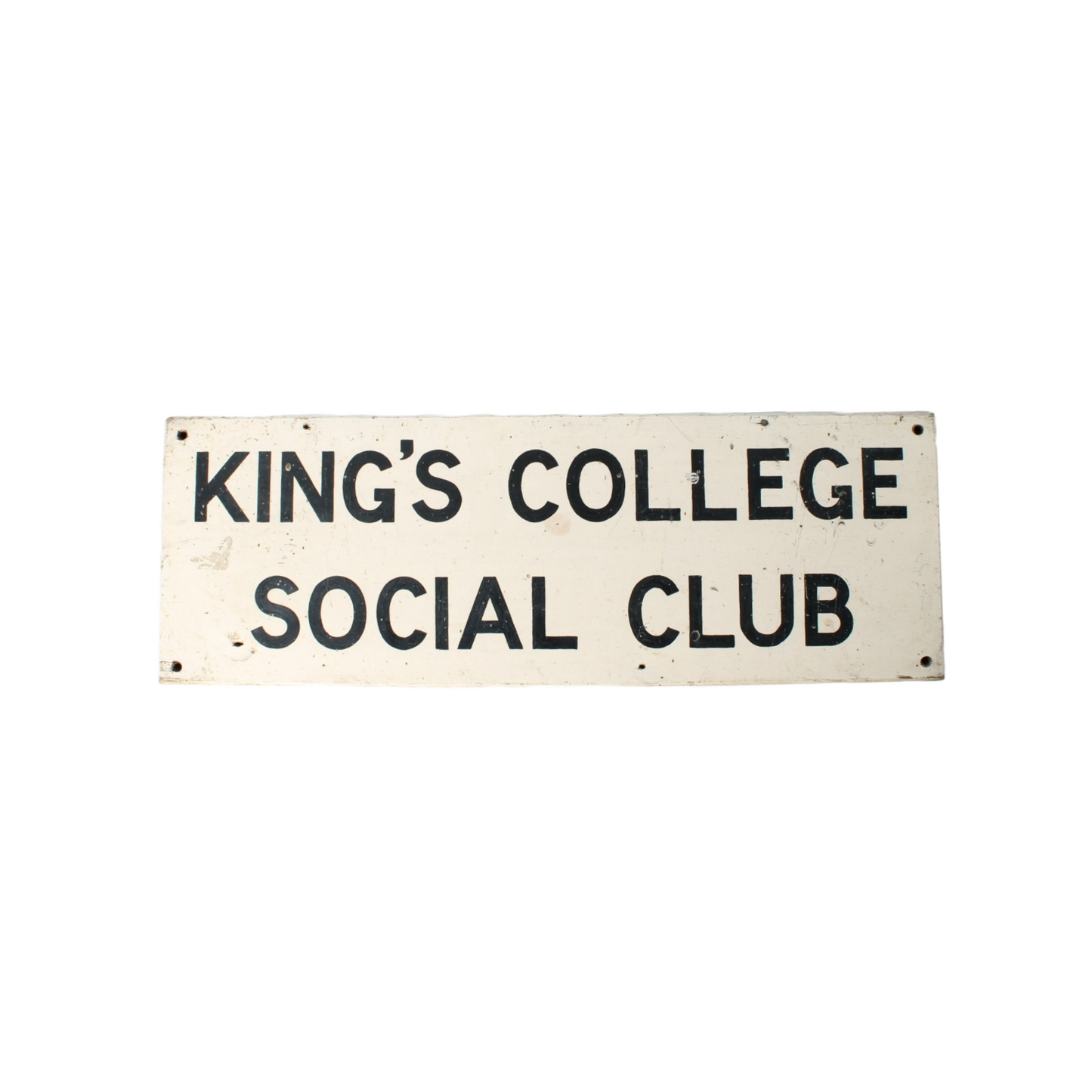Vintage Wooden Sign King’s College Social Club | Original British School Sign