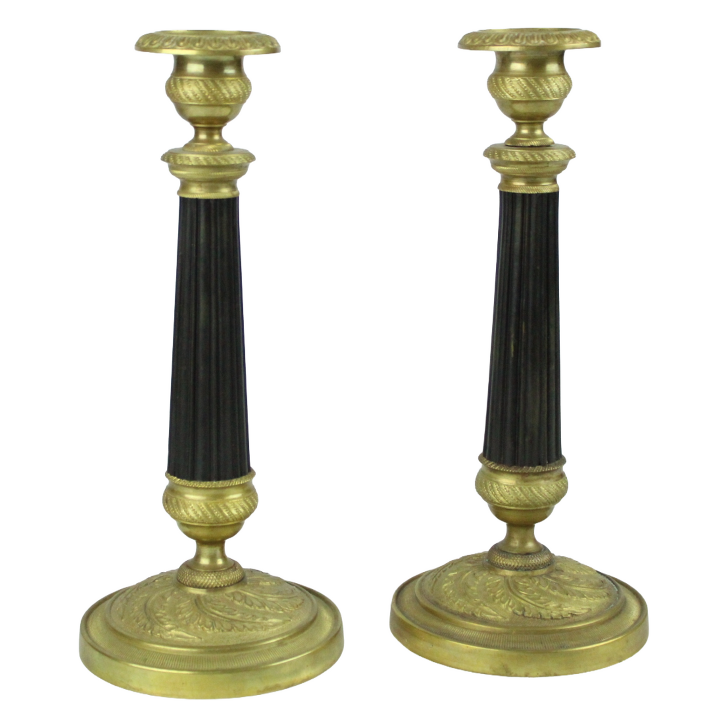 Authentic Pair of 19th-Century Empire Candlesticks, circa 1805–1840