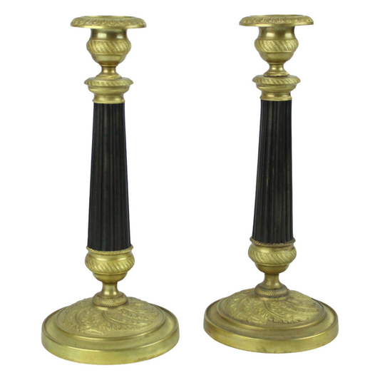 Authentic Pair of 19th-Century Empire Candlesticks, circa 1805–1840
