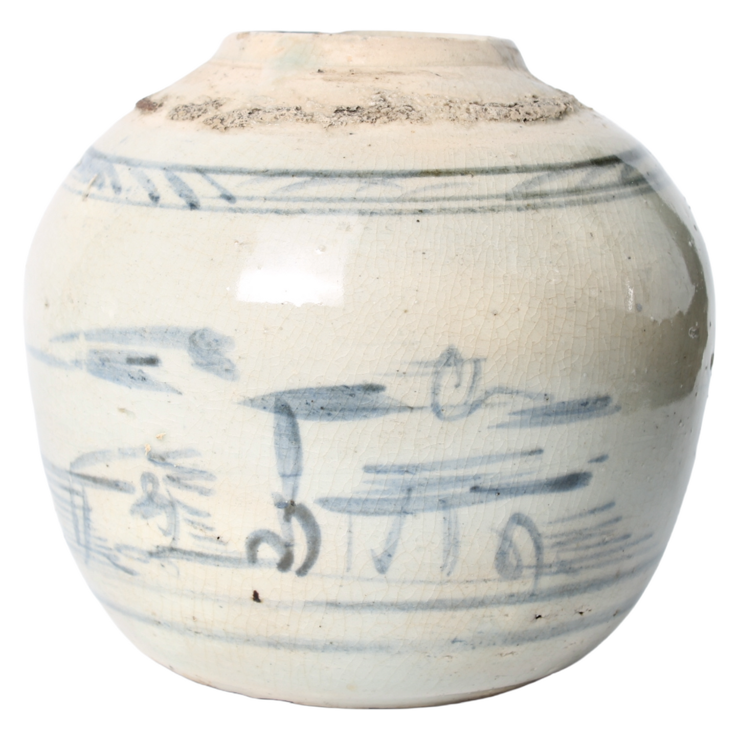 Groep van 4 Chinese Blauw-Witte Gemberpotten – ca. 18e–19e eeuw