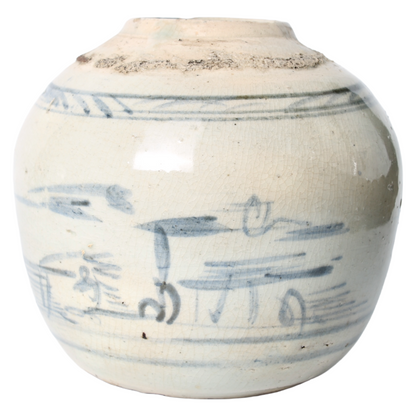 Groep van 4 Chinese Blauw-Witte Gemberpotten – ca. 18e–19e eeuw
