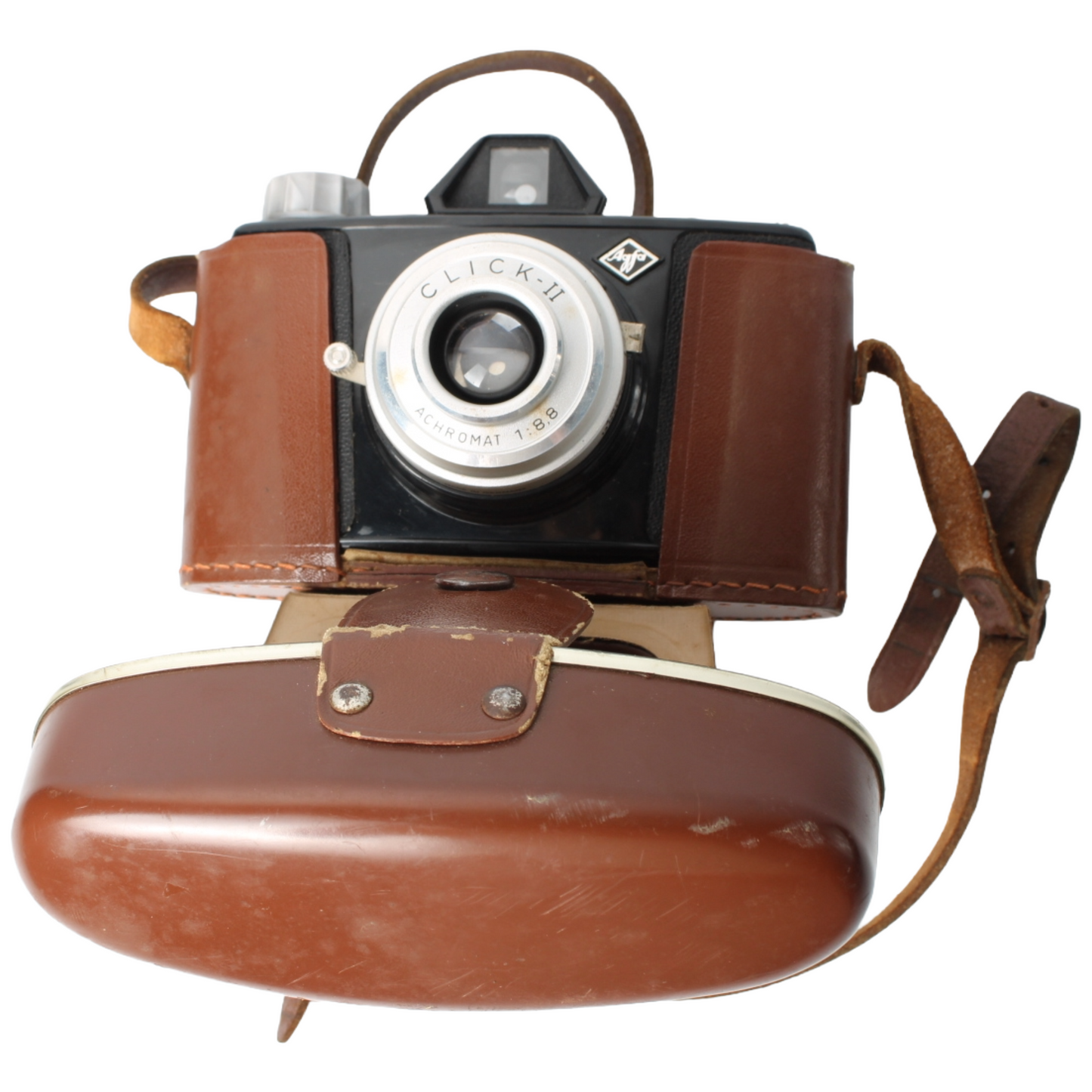 Vintage Camera – Agfa Click II with Original Leather Case (ca. 1958–1962)