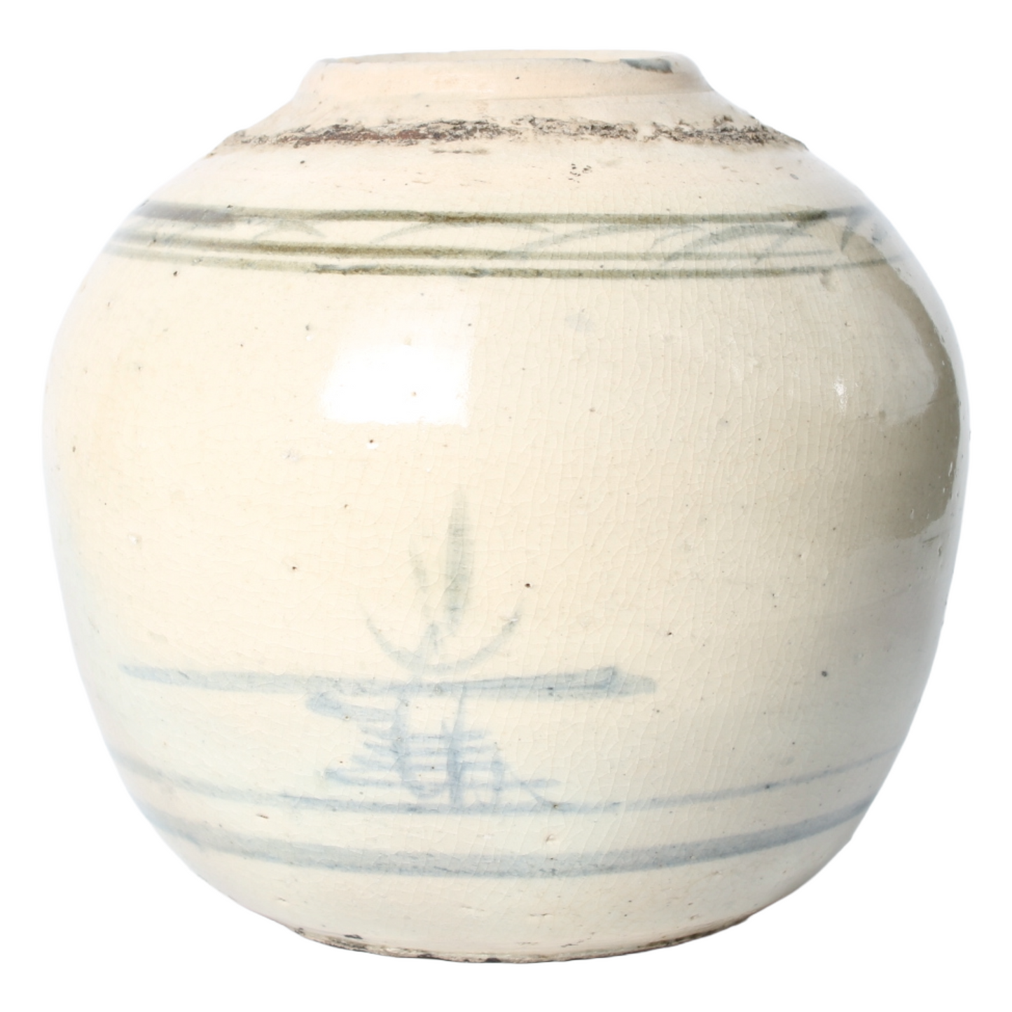Groep van 4 Chinese Blauw-Witte Gemberpotten – ca. 18e–19e eeuw