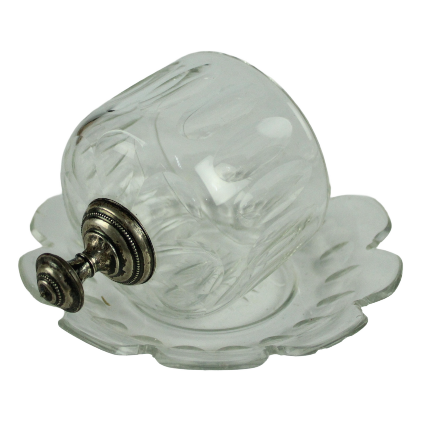 Set of 3 Pressed Glass Butter Dishes with Lids – European Vintage (ca. 1920–1950)