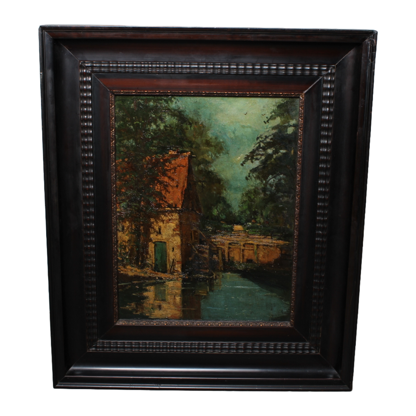 Early 20th Century Dutch Landscape Oil Painting, Dated 1911
