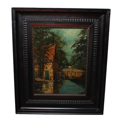 Early 20th Century Dutch Landscape Oil Painting, Dated 1911