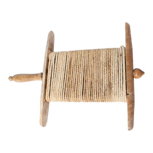 Antique Wooden Reel with Rope – 19th Century