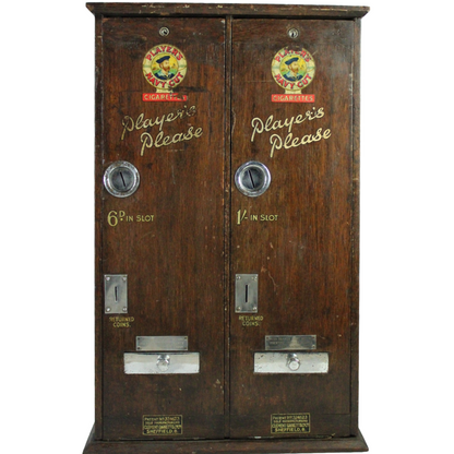 Antique Wall-Mounted Cigarette Vending Machine – Player’s Navy Cut (Double Model) (ca. 1920–1940)