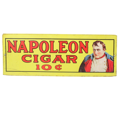 Vintage “Napoleon Cigar – 10¢” Metal Advertising Sign, ca. 1910–1930