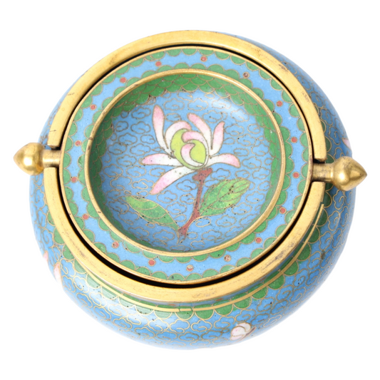 Chinese Cloisonné Enamel Bowl with Brass Mount – circa 1920–1940