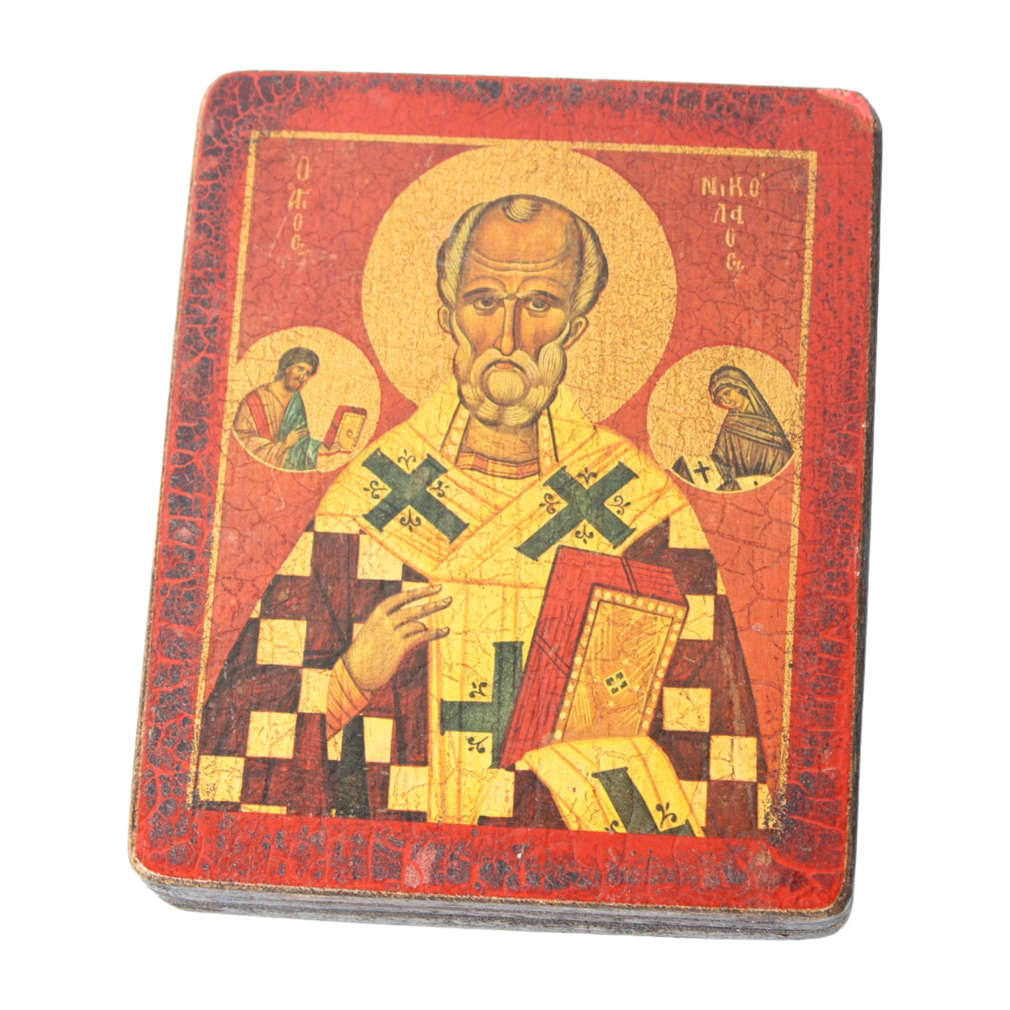 Byzantine Icon of Saint Nicholas – Decorative Reproduction (circa 1970–1990)