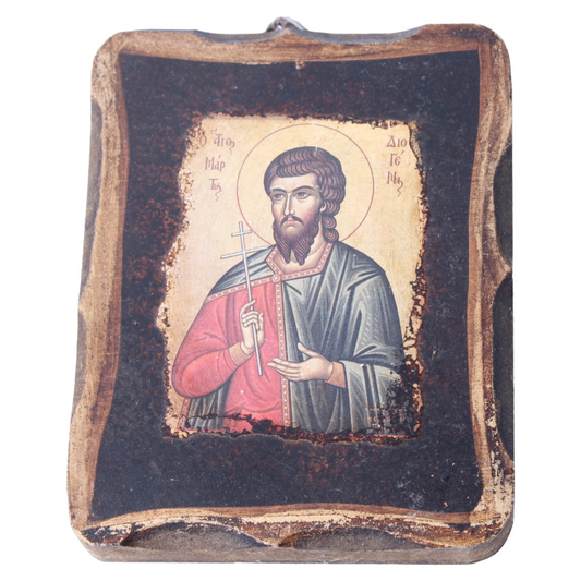 Byzantine Religious Icon – Holy Martyr with Cross
