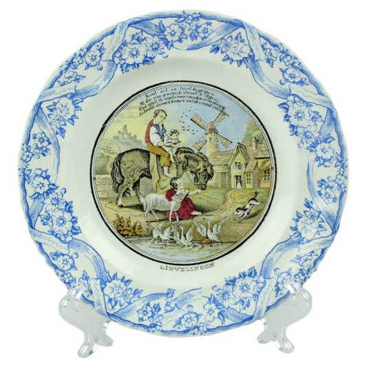 Antique Dutch Wall Plate “Lievelingen” – Petrus Regout Maastricht (ca. 1880–1910)