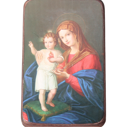 Devotional Panel – Virgin Mary with the Christ Child (Sacred Heart)