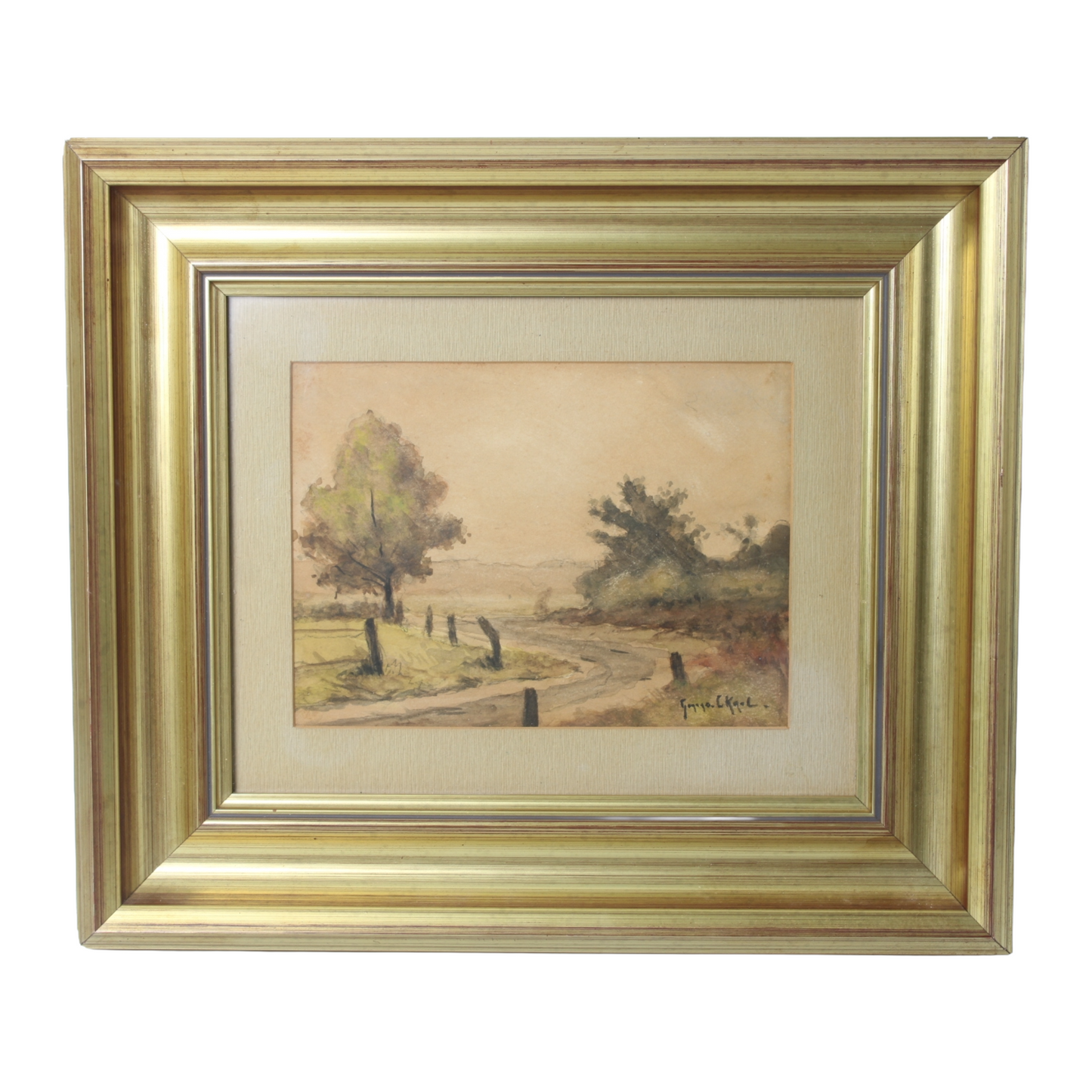 Landscape with Road and Trees – Attributed to Gerard Krol, circa 1880–1910
