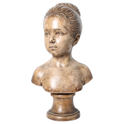 Franse Buste van een Jong Meisje op Sokkel – Belle Époque (ca. 1880–1910)