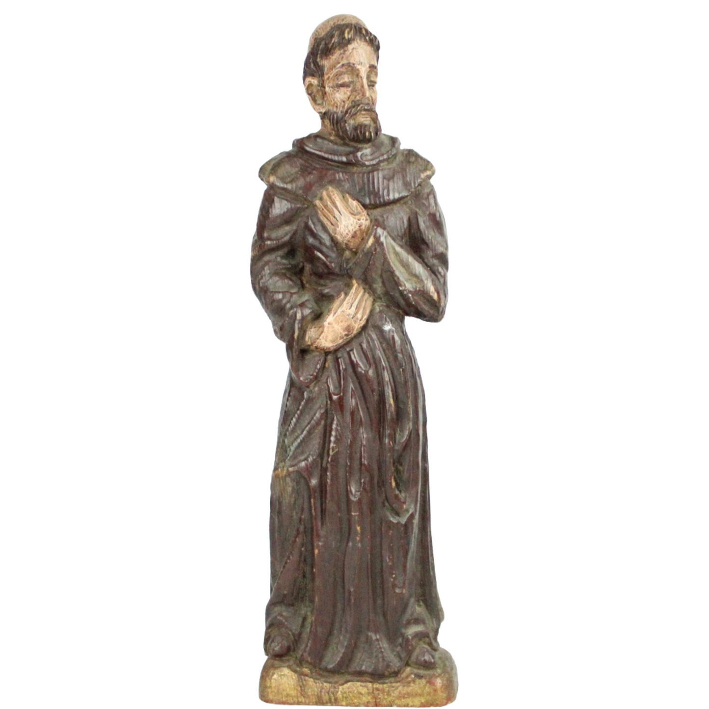 Carved Wooden Statue of a Franciscan Saint – Early to Mid 20th Century (c. 1920–1950)