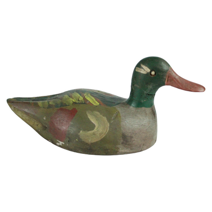Antique Wooden Duck Decoy – Hand-Carved Hunting Decoy (ca. 1900–1940)