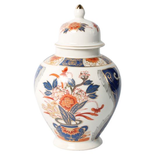 Antique Japanese Imari Porcelain Covered Jar, Arita (c. 1900–1930)