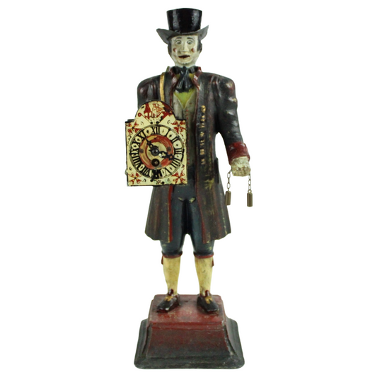 Antique Hand-Carved Wooden Clock Figure – Black Forest Automaton (ca. 1850–1900)