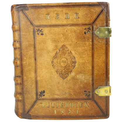 Antique Dutch Church Bible / Church Register – “Kerk Lutjebroek 1874”