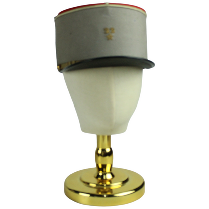 Vintage French Military Kepi - Grey Body with Red Top (ca. 1950-1980)