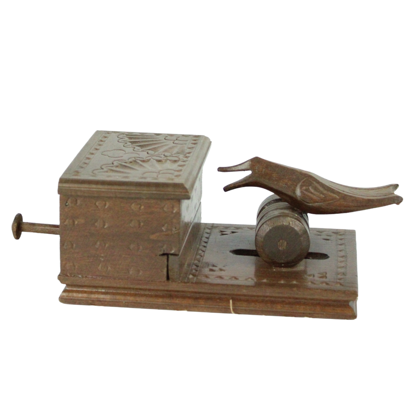 Antique Mechanical Wooden Cigarette Box / Table Dispenser (c. 1890–1930)