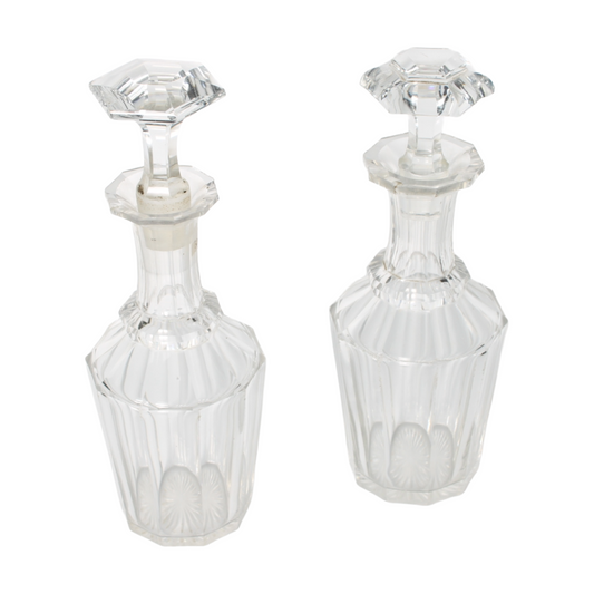 Pair of Antique Cut Crystal Decanters with Stoppers, ca. 1870–1900