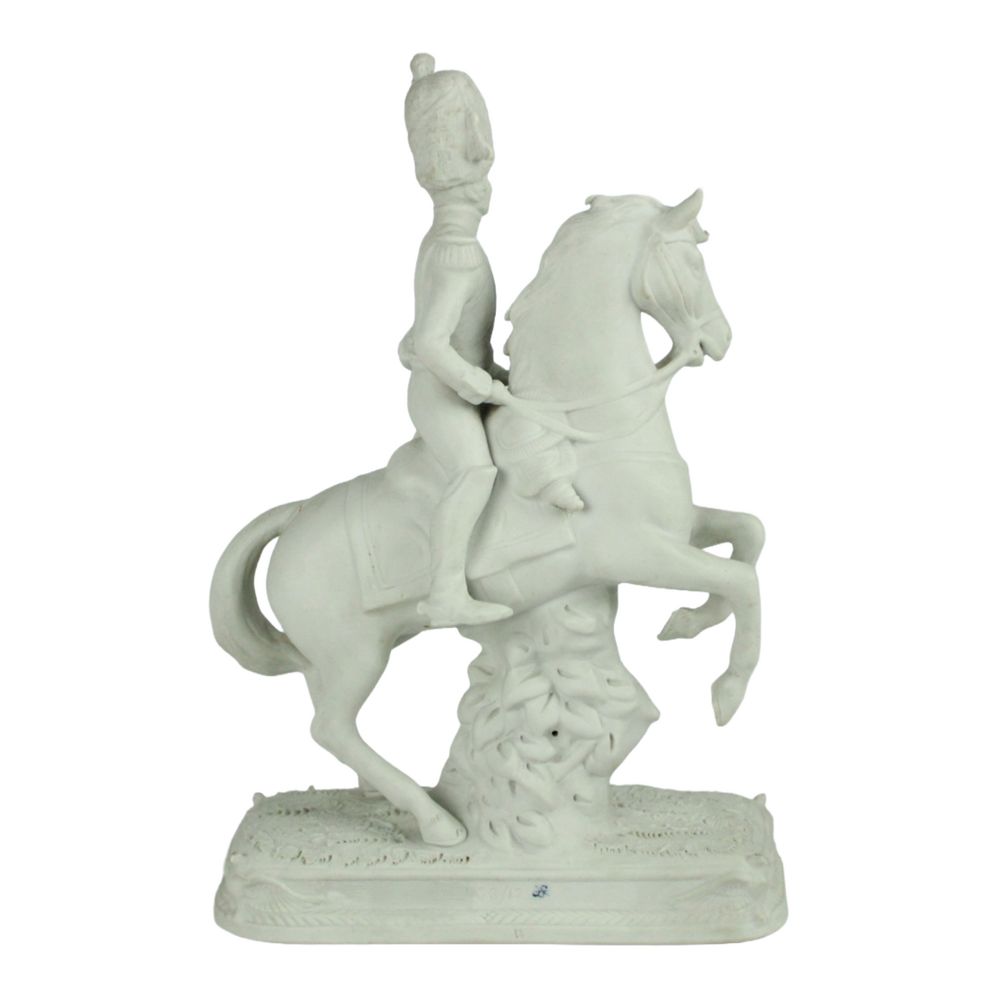 Antique Porcelain Equestrian Figure “Dorsenne” – Napoleonic Officer on Horseback (c. 1880–1930)