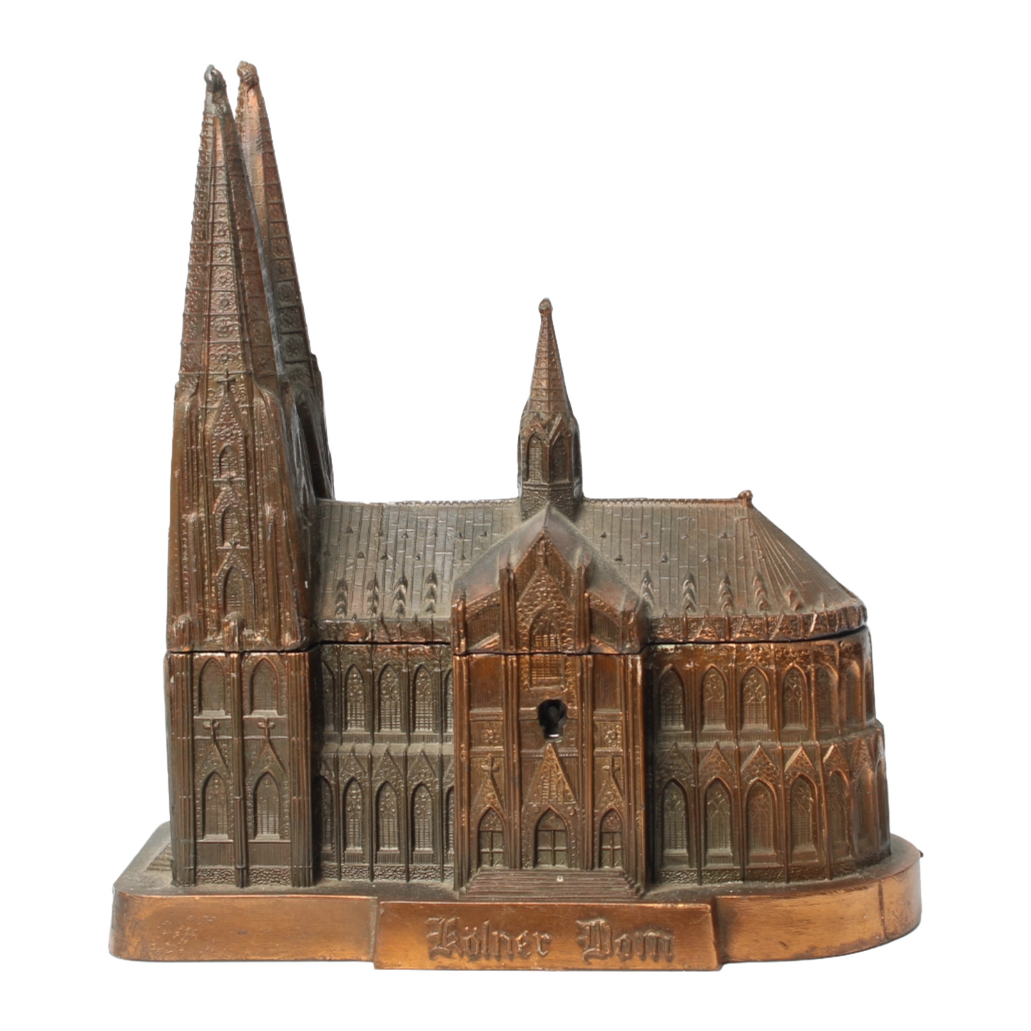 Miniature Cologne Cathedral – Metal Decorative Box (circa 1900–1930)