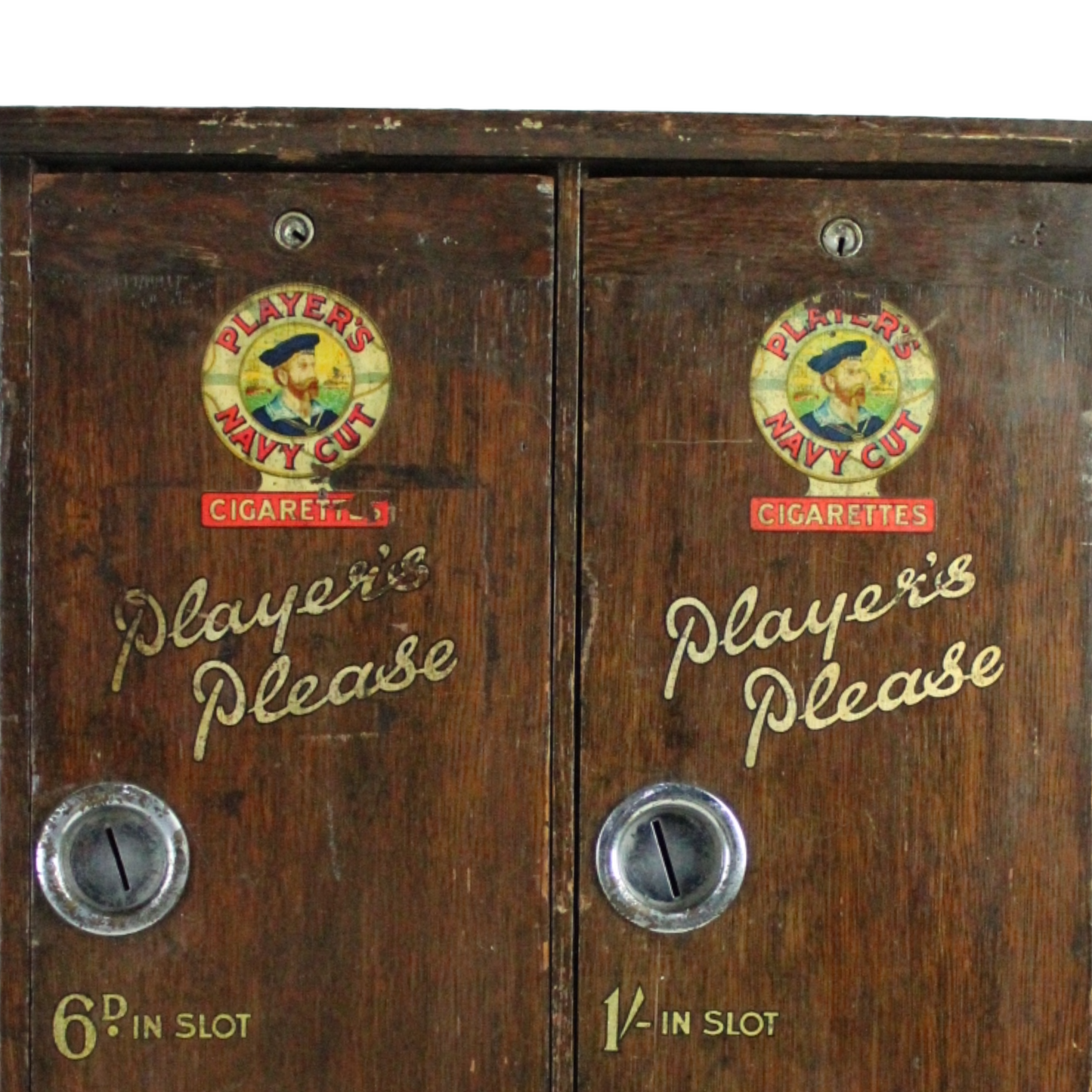 Antique Wall-Mounted Cigarette Vending Machine – Player’s Navy Cut (Double Model) (ca. 1920–1940)