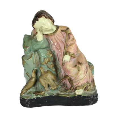 Pair of Vintage Nativity Shepherd Figures – Polychrome Religious Statues (c. 1920–1950)