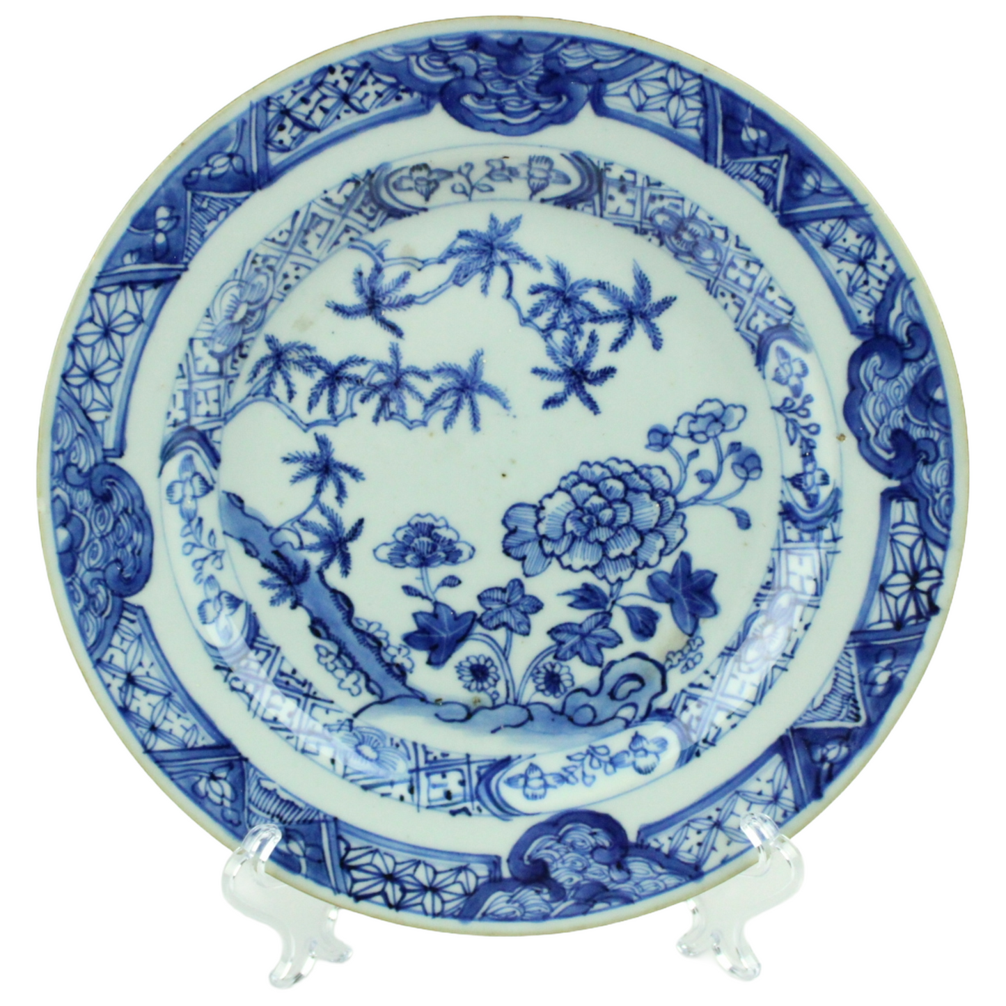 Set of 2 Chinese Blue & White Porcelain Plates – Qing Dynasty (ca. 1850–1900)