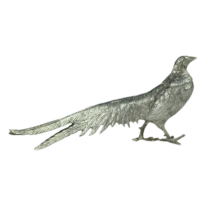 Pair of Mid-Century Metal Pheasant Sculptures – Hollywood Regency Style (c. 1950–1975)